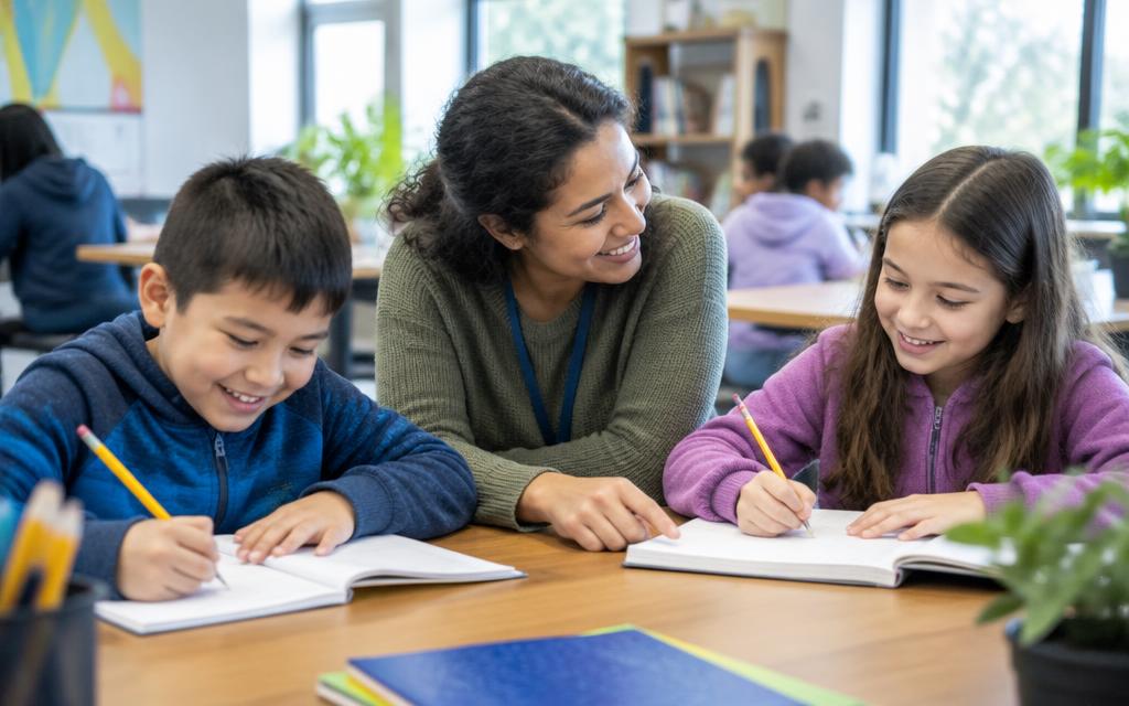 Children learning with a mentor