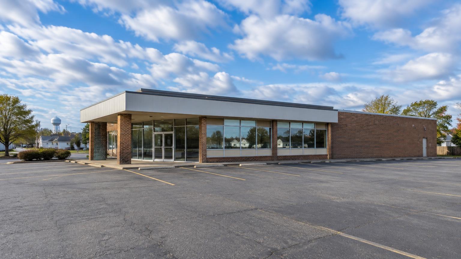 Vacant neighborhood retail building